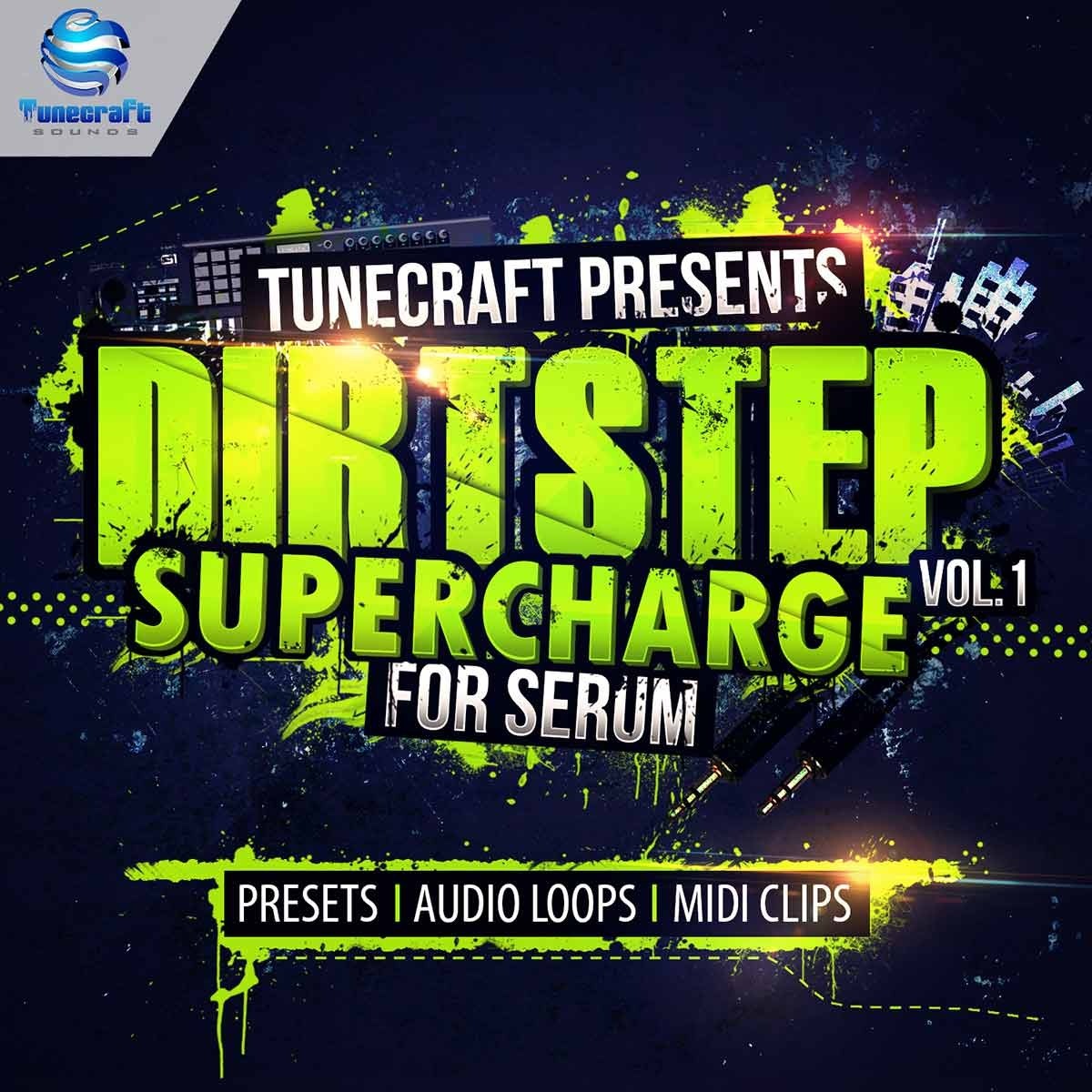 Tunecraft Sounds - Dirtstep Supercharge for Serum Presets Software GUI Artwork